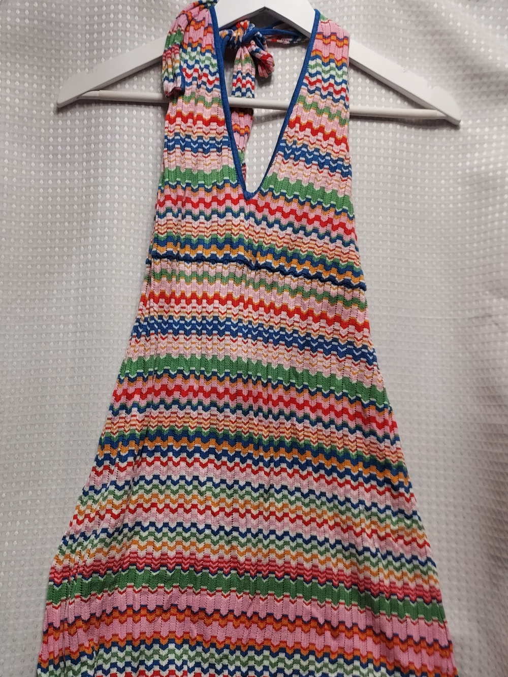 Show Me Your MuMu Multicolor Zigzag Halter Knit Dress